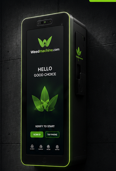 WeedMachine WallMount mounted on a dark wall